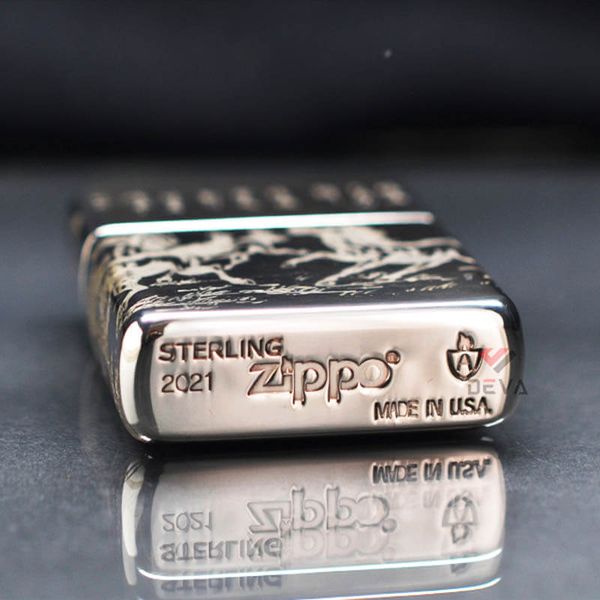 Zippo Bạc Khối Armor Khắc Đàn Ngựa Mã Đáo Thành Công BK79