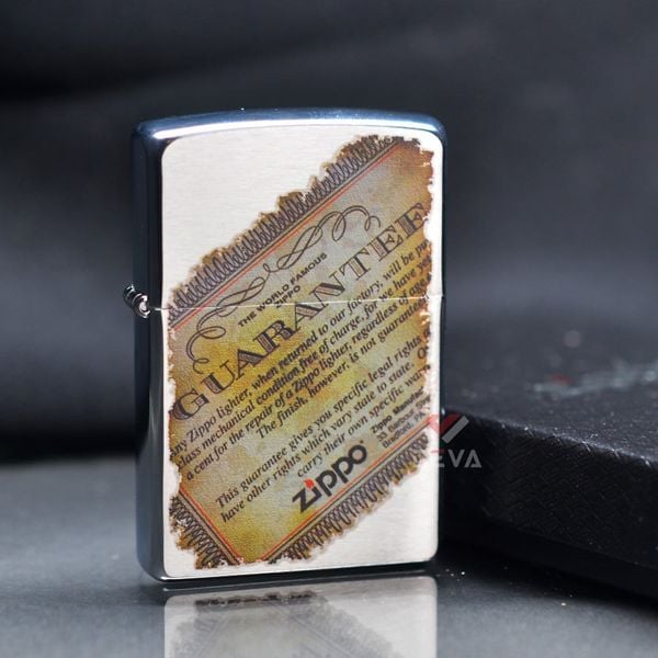 Zippo Mạ Chrome In Bảo Hành Trọn Đời Lifetime Guarantee Z23