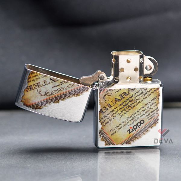 Zippo Mạ Chrome In Bảo Hành Trọn Đời Lifetime Guarantee Z23
