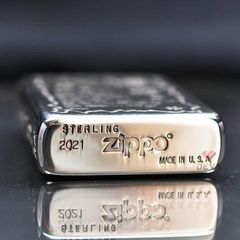 Zippo Bạc Khối Khắc Hình Cha Con Bản Giới Hạn BK27