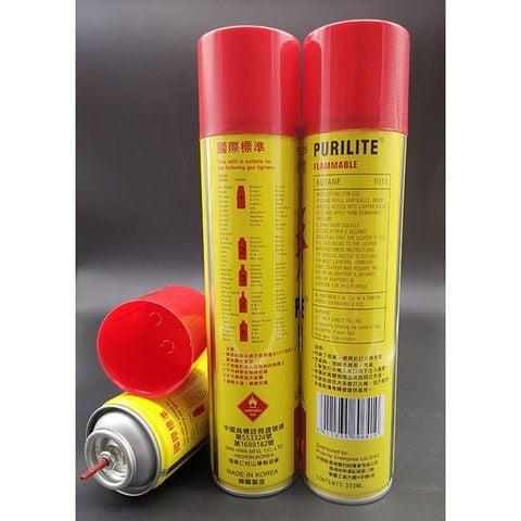 Bình gas vàng hàn quốc purilite 300ml có kèm đầu bơm