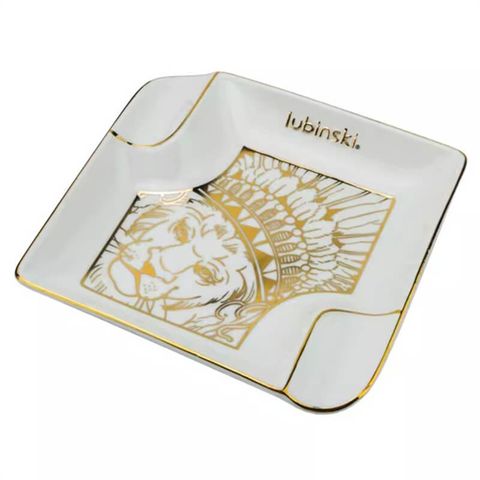 Gạt tàn sứ 2 điếu in hình hổ Lubinski  YJA 20018