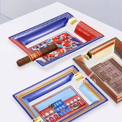 Gạt tàn xì gà 2 điếu hoa văn cá chép Lafuli