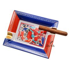 Gạt tàn xì gà 2 điếu hoa văn cá chép Lafuli