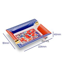 Gạt tàn xì gà 2 điếu hoa văn cá chép Lafuli