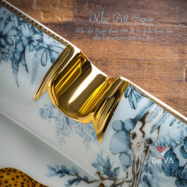 Gạt tàn 2 điếu hoa văn hổ AS 420