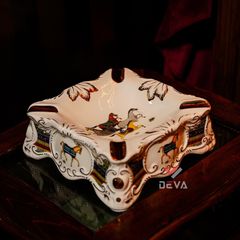 Gạt tàn sứ 4 điếu hoa văn ngựa Lubinski AS 210