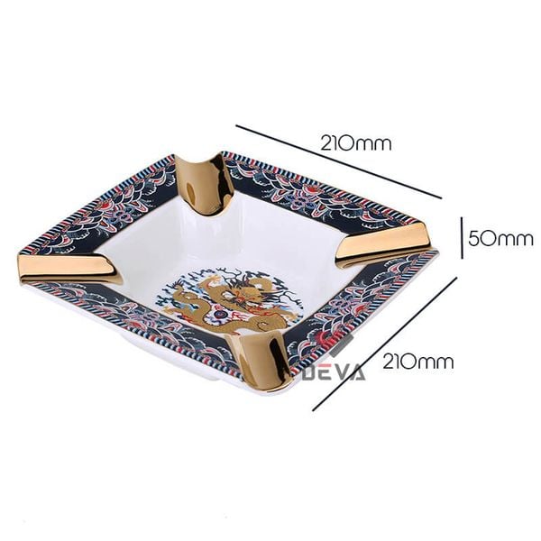 Gạt tàn 4 điếu sứ hoa văn rồng AS 270
