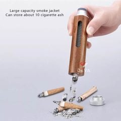 Gạt tàn thuốc lá di động vỏ gỗ cầm tay cho xe ô tô H015