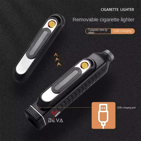 Gạt tàn di động Deshan kèm bật lửa điện DS-01