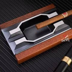 Gạt tàn gỗ 2 điếu cho Cigar cao cấp Lubinski  LB 070