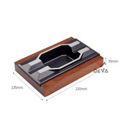 Gạt tàn gỗ 2 điếu cho Cigar cao cấp Lubinski  LB 070