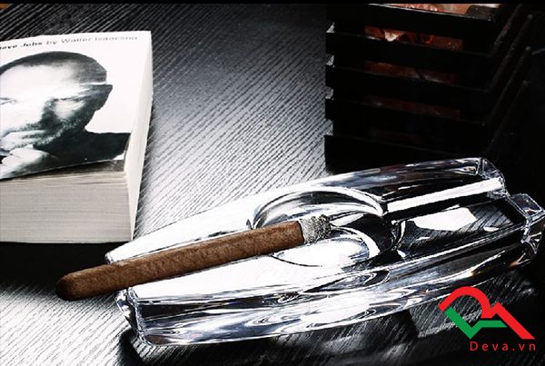 Gạt gàn xì gà pha lê 2 điếu Cohiba SL100