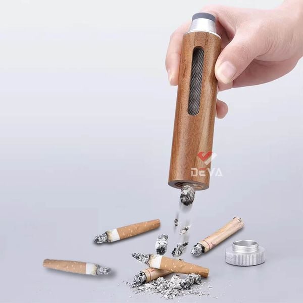 Gạt tàn thuốc lá cầm tay vỏ gỗ di động cho xe hơi H08