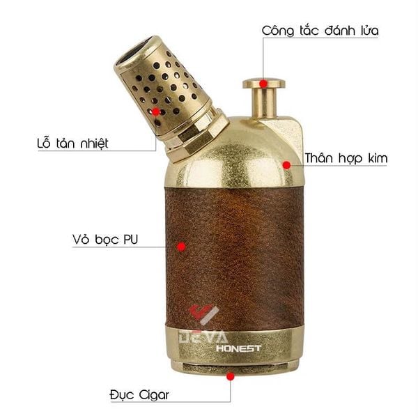 Bật lửa Honest khò đại 1 tia bình chứa gas lớn kèm đục BCZ 841
