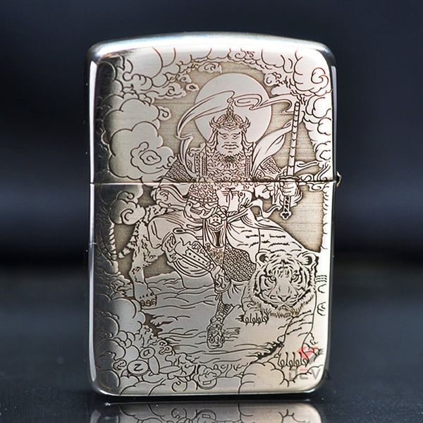 Zippo Bạc Khối Tái Bản 1941 Khắc Quan Vũ BK35