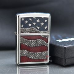Zippo Emblem Quốc Kỳ Mỹ Diamond Plate Flag Z122
