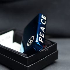 Zippo Xanh Bóng In Biểu Tượng Hòa Bình Peace On Side Z100