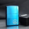 Zippo Xanh Bóng In Biểu Tượng Hòa Bình Peace On Side Z100