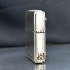 Zippo Bạc Khối Ốp Emblem Chàng Cao Bồi Cưỡi Bò Marlboro BK44