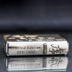 Zippo Bạc Khối Tái Bản 1937 Vintage Chặt Góc Khắc Hổ Núi BK14