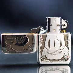 Zippo Bạc Khối Tái Bản 1941 Khắc Cô Gái Cao Bồi Quyến Rũ BK73
