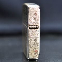 Zippo Bạc Khối Tái Bản 1941 Chủ Đề Phật Ngự Đài Sen BK71