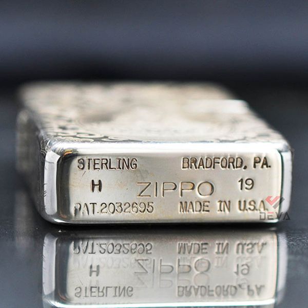 Zippo Bạc Khối Tái Bản 1941 Chủ Đề Phật Ngự Đài Sen BK71