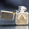 Zippo Bạc Khối Tái Bản 1941 Chủ Đề Phật Ngự Đài Sen BK71