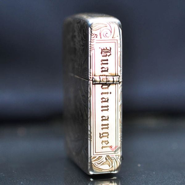 Zippo Bạc Khối Tái Bản 1941 Khắc Thiên Thần Hộ Mệnh BK69