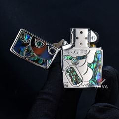 Zippo Khảm Trai Mèo Thần Tài May Mắn Maneki-Neko ZN149