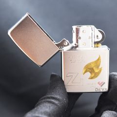 Zippo Mạ Satin Khắc Ngọn Lửa American Classic ZK09