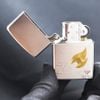 Zippo Mạ Satin Khắc Ngọn Lửa American Classic ZK09