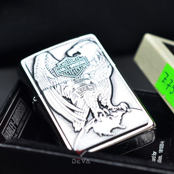 Zippo Ốp Emblem Đại Bàng & Logo Harley-Davidson Z75