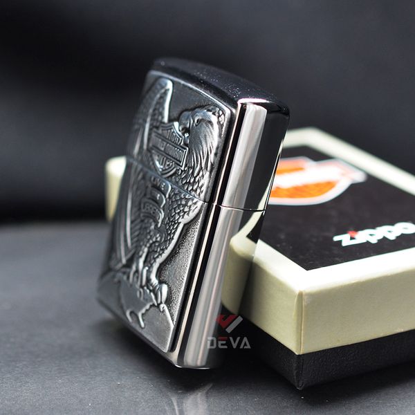 Zippo Ốp Emblem Đại Bàng & Logo Harley-Davidson Z75