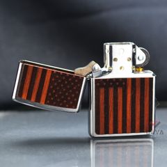 Zippo Ốp Gỗ Chủ Đề Cờ Mỹ Woodchuck American Flag Z338