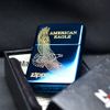 Zippo Sơn Xanh Sapphire Khắc Đại Bàng American Eagle ZK110