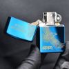 Zippo Sơn Xanh Sapphire Khắc Đại Bàng American Eagle ZK110
