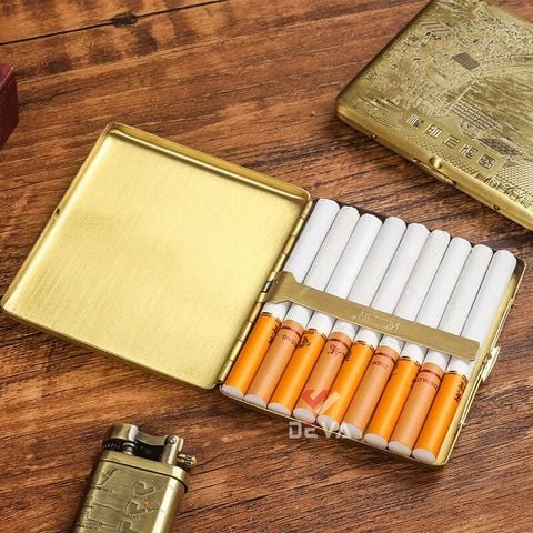 Hộp đựng thuốc Kuboy loại 9 điếu size 6.5mm khắc hình KC6