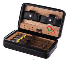 Bao Da đựng xì gà có bật lửa và dao cắt Cohiba XJ T104