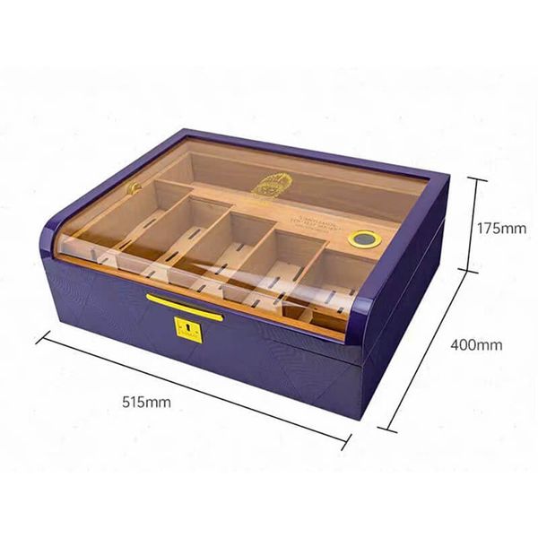 Hộp bảo quản cigar 200 điếu Lubinski  nắp kính cong YJA 60035