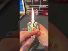 Bật lửa sạc điện 2 tia lửa chéo kèm đèn LED đa năng BLD02-video