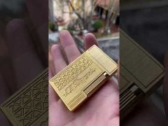 Bật lửa Dupont kẻ vàng vuông D34-video