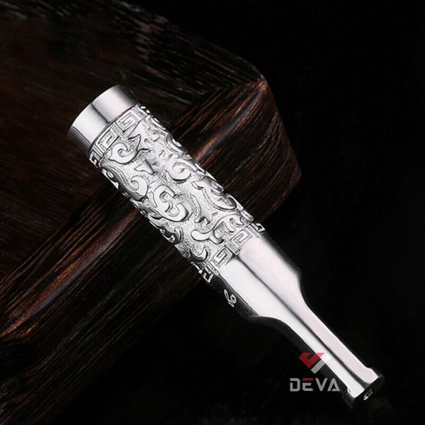 Tẩu lọc chính hãng Zobo bạc nguyên khối 2 cỡ thuốc lá ZB-888