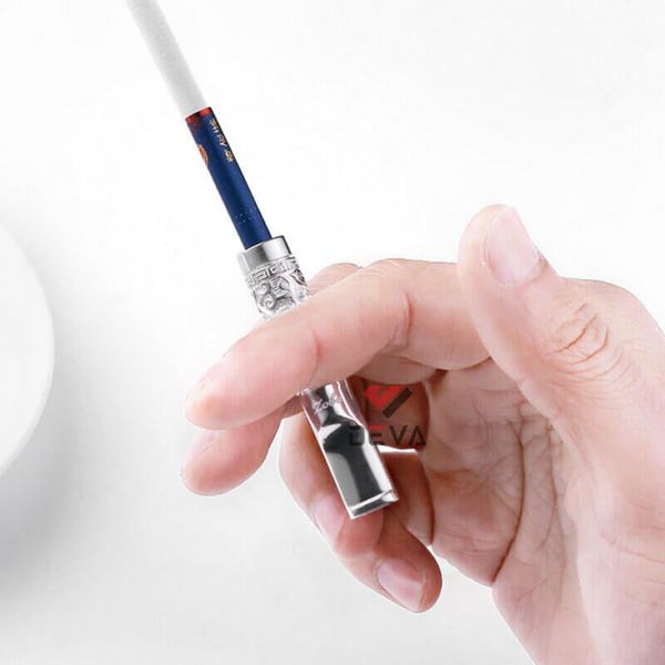 Tẩu lọc chính hãng Zobo bạc nguyên khối 2 cỡ thuốc lá ZB-888