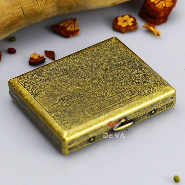 Hộp đựng thuốc lá Kuboy/Star chứa 20 điếu loại 6.5mm vỏ khắc hoa văn các mẫu KP1