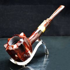 Tẩu Cigar thân gỗ thẳng cán sừng bầu  Freesize TS32