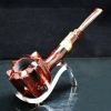 Tẩu hút Cigar thân gỗ thẳng cán sừng bầu hình hoa 8 cánh Freesize TS32