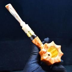 Tẩu Cigar thân gỗ thẳng cán sừng bầu  Freesize TS32