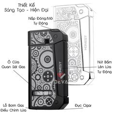 Bật lửa Honest khò 1 tia nắp mở tự động kèm đục Cigar BCZ 836